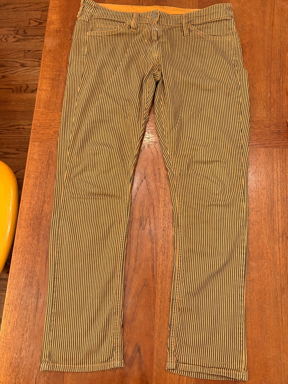 Isabel Marant Etoile vintage Striped Cotton Pants in Mustard Black size 2 (M)